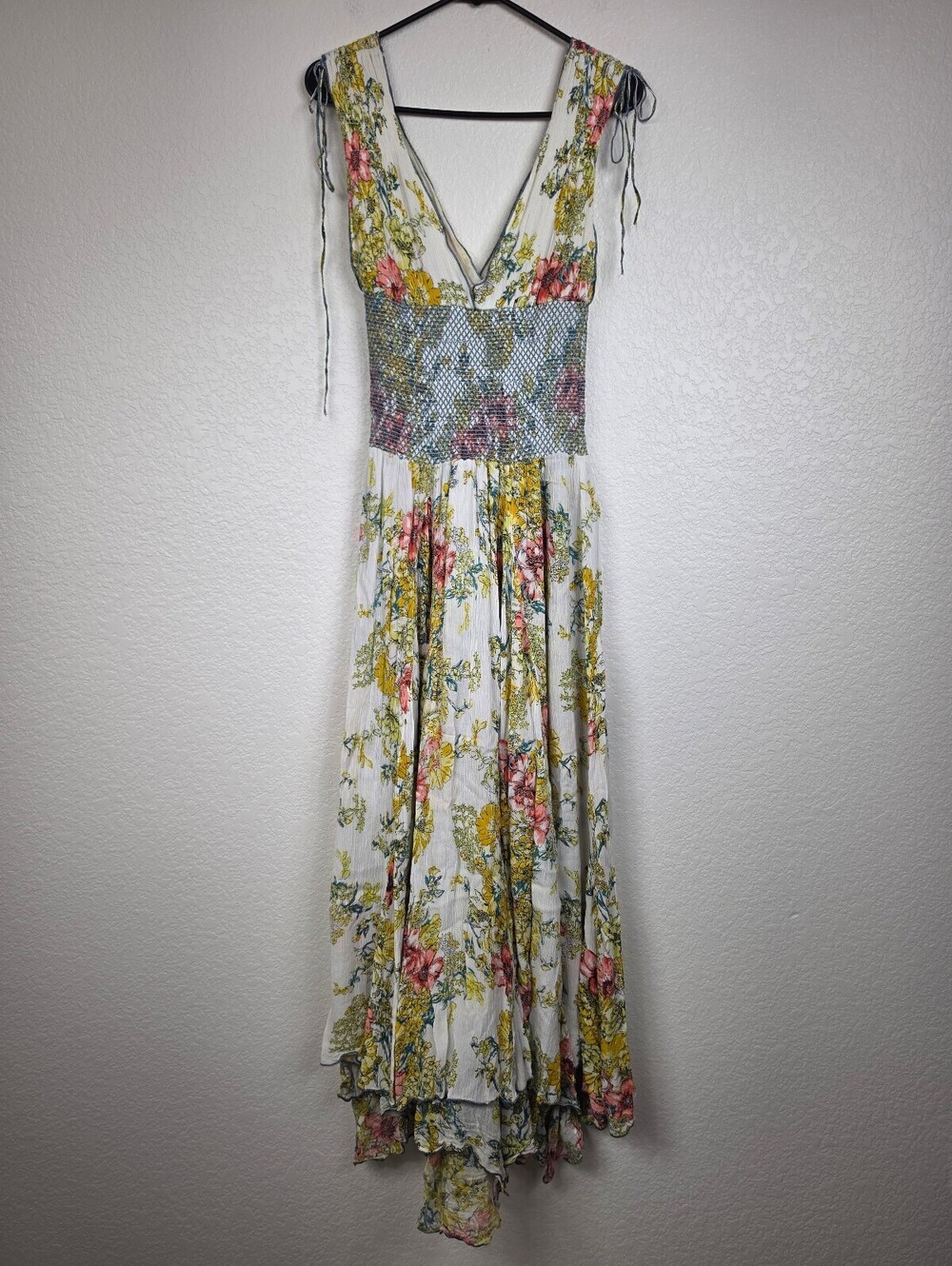 Free People Floral V-Neck Maxi Dress Small